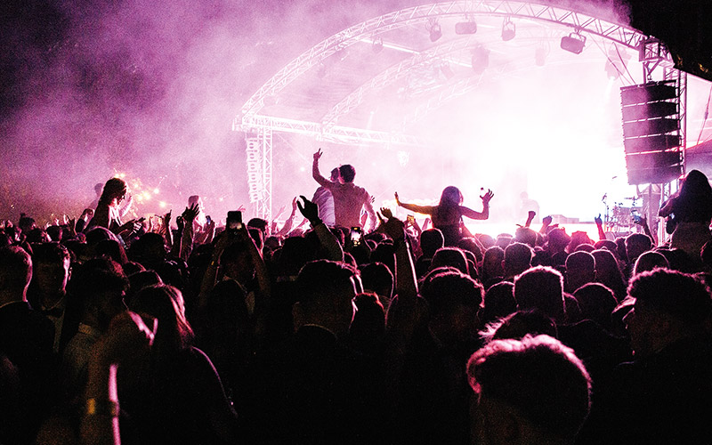 an image of students at the stage at grad ball