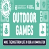 teal green graphic saying outdoor games, for a ice cream and outdoor game event