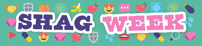 a green graphic with the words SHAG WEEK